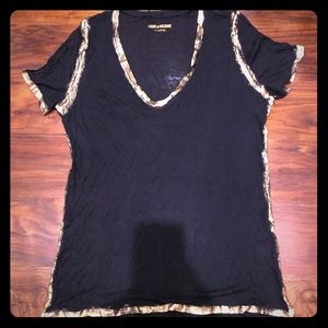 Zadig & Voltaire gold foiled black tee